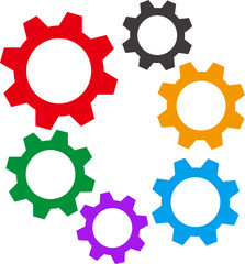 Gears in various sizes. Vector.