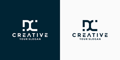 letter D C logo design. monogram D C initials logo