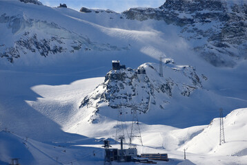 Morenia and Felskinn - cable car stations and Mittelallalin on top where it is possible to get with...