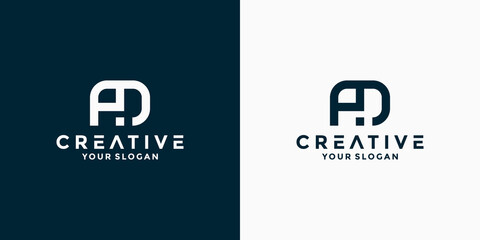 creative letter A D logo design vector