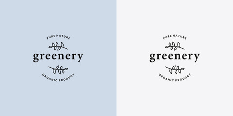 hand drawn greenery logo design for nature cosmetic