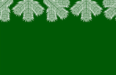 seamless border with spruce twigs on green background