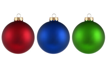 Christmas balls isolated on white background. Happy New Year baubles bombs bulbs colorful...