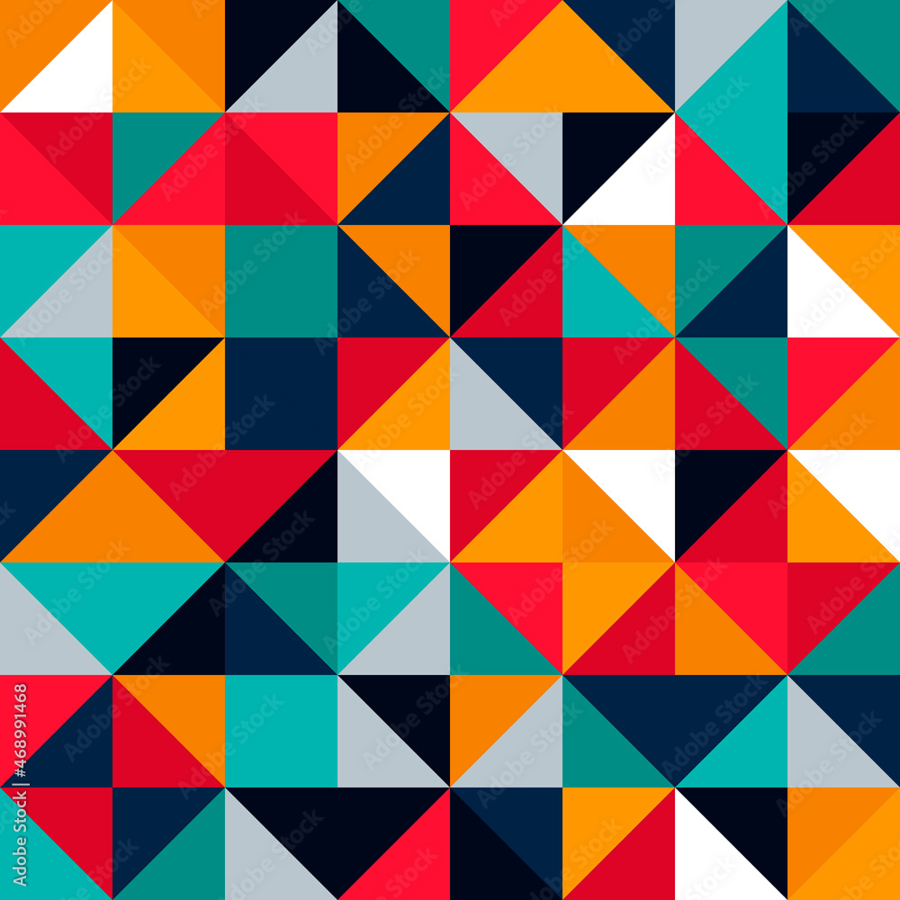 Poster mosaic background from triangles. geometric tiles in various colors. vector.