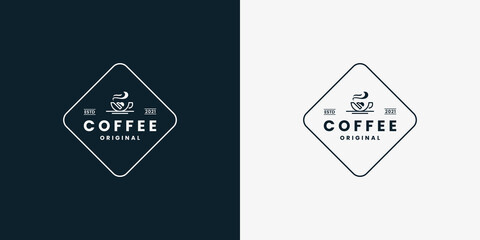vintage coffee cafe logo design for coffee shop.