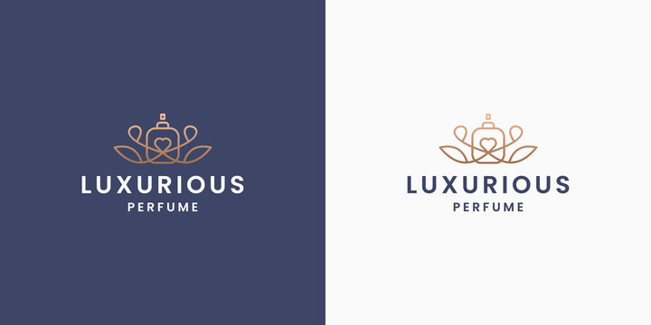 luxury perfume with leaf logo design