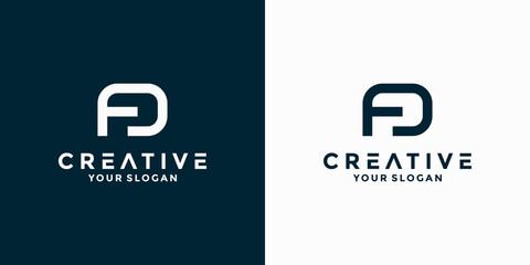 strong F D initial logo design for company identity