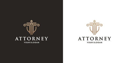 law firm shield logo design law pillar office.