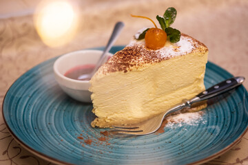 A slice of cake is softer than tiramisu