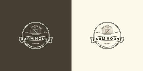 vintage farm house logo design for farming house
