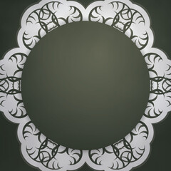 Dark green color brochure with Indian white pattern for your congratulations.