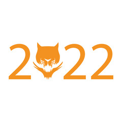 Vector tiger 2022. Year of the tiger 2022. Isolated. Drawn by hand. Cartoon