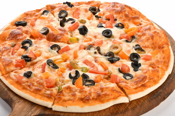 pizzas isolated on white background.