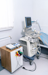 Fototapeta na wymiar Ultrasound scanning technology equipment. Professional medicine scanner.