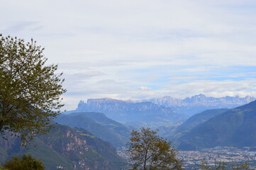 View to Bolzano in Southtyrol the Dolomites behind 