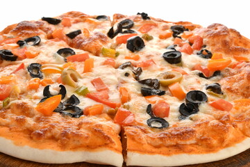 pizzas isolated on white background.