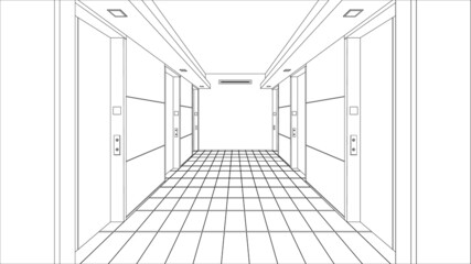 Elevator design interior over white background, vector illustration