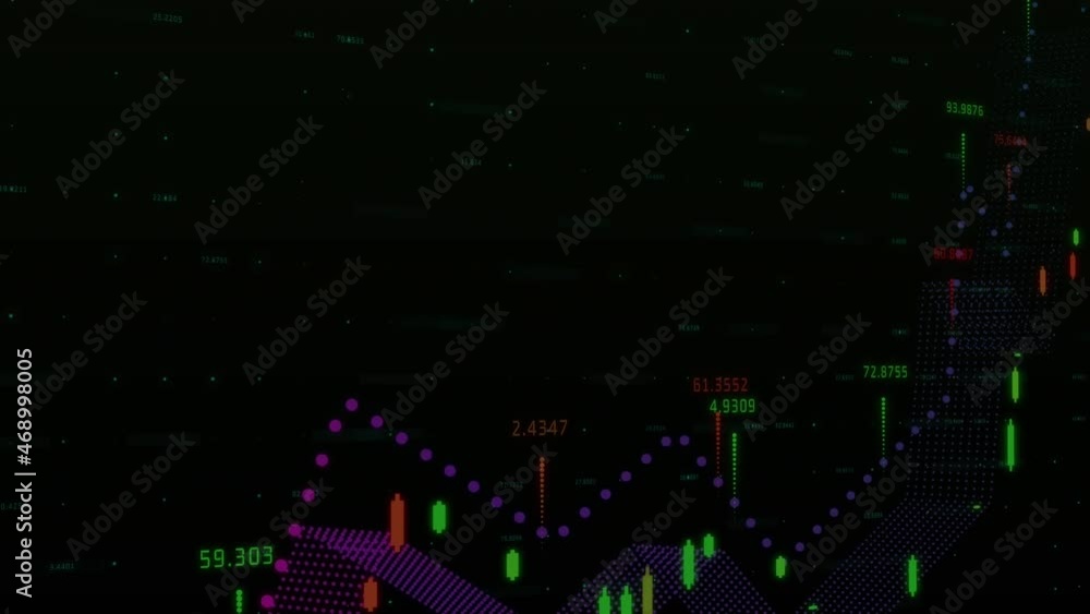 Poster animation of biometric fingerprint over statistics processing and world map