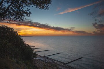 sunset on the baltic sea coast