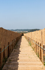 Fototapeta premium Bird observatory, Esmoriz Lagoon, Portugal