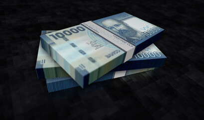 Chile Pesos money banknotes pack 3d illustration