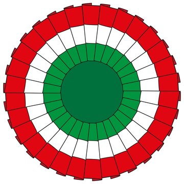 Italian tricolor cockade, vector illustration