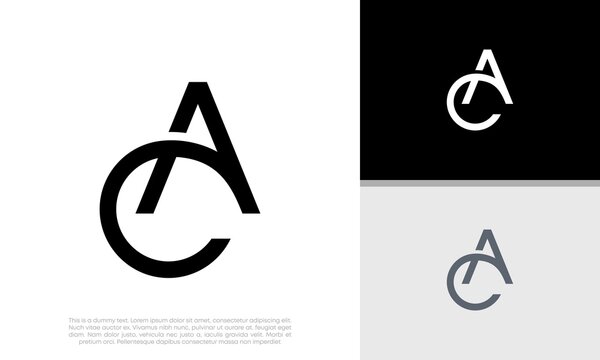 Initial AC logo design. Innovative high tech logo template.