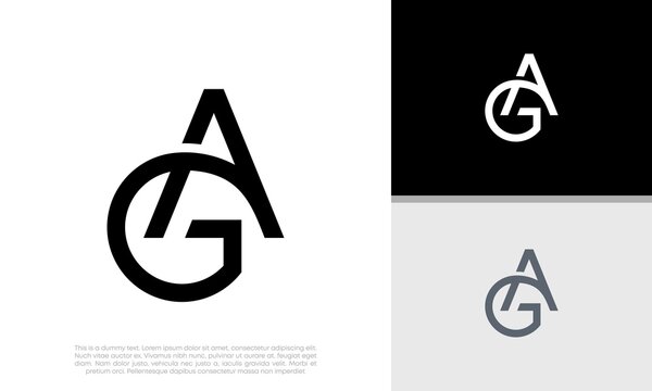 Initial AG logo design. Innovative high tech logo template.