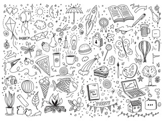 Different hand drawn vector doodles