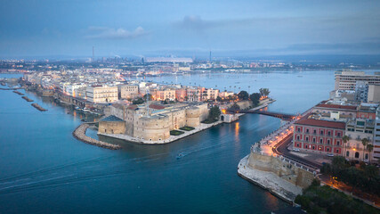 Aerial view of Taranto city, Puglia. Italy