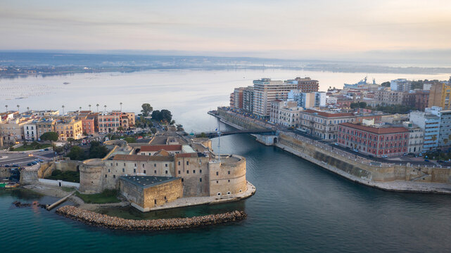 Aerial view of Taranto city, Puglia. Italy
