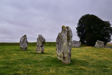 Avebury Stone Circle Henge monument standing in Wiltshire, southwest England, one of the best known...
