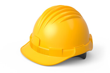 Yellow safety helmet or hard cap isolated on white background