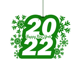 2022 text design. For brochure design template, card, banner. Vector illustration. Isolated on white background Happy new year and happy holidays concept.