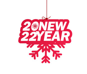 2022 text design. For brochure design template, card, banner. Vector illustration. Isolated on white background Happy new year and happy holidays concept.