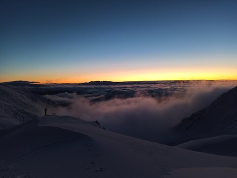First sunrise of 2021, Iezer Mountains, Romania