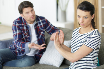 man and woman having problems in relationship