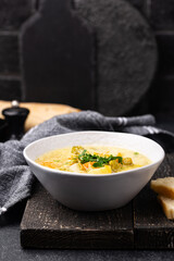 Vegetable soup with potato and cauliflower