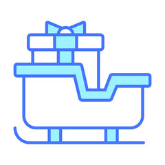 sledge icon, modern style Christmas and New Year line icon, Isolated winter holiday symbols