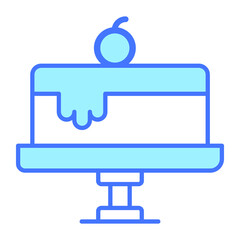 cake icon, modern style Christmas and New Year line icon, Isolated winter holiday symbols