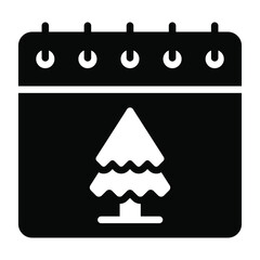 calendar icon, modern style Christmas and New Year line icon, Isolated winter holiday symbols