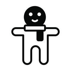 ginger man icon, modern style Christmas and New Year line icon, Isolated winter holiday symbols