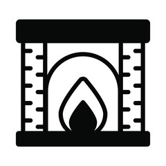 fireplace icon, modern style Christmas and New Year line icon, Isolated winter holiday symbols