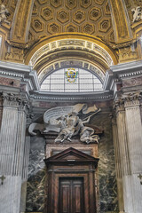 Interior of Catholic titular Church of Saint Andrew's at Quirinal (Sant'Andrea al Quirinale, 1670) in Rome built for Jesuit seminary on Quirinal Hill. Rome, Italy. December 28, 2016.