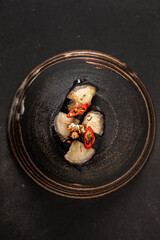 vegan sushi  on the plate