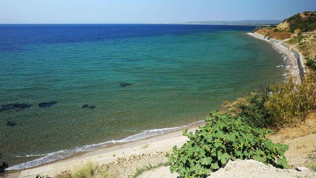 ANZAC cove site and beach of World War I landing of the ANZACs on the Gallipoli peninsula in Canakkale region, Turkey.