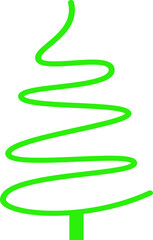 Green Christmas tree greeting card