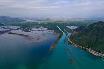 aerial view of river