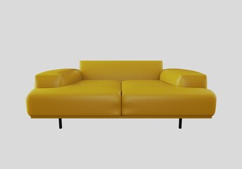 modern sofa object isolated on white background 3d rendering
