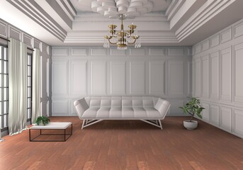 living room design. empty room design interior 3d render
